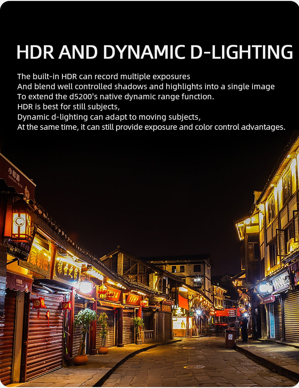 Nikon D5200 Digital SLR Camera Set Equipped with 18-55mm VR Zoom Lens (Black)