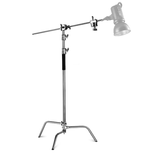 Neewer Pro 100% Stainless Steel Heavy Duty C Stand with Boom Arm, Max Height 10.5ft/320cm Photography Light Stand